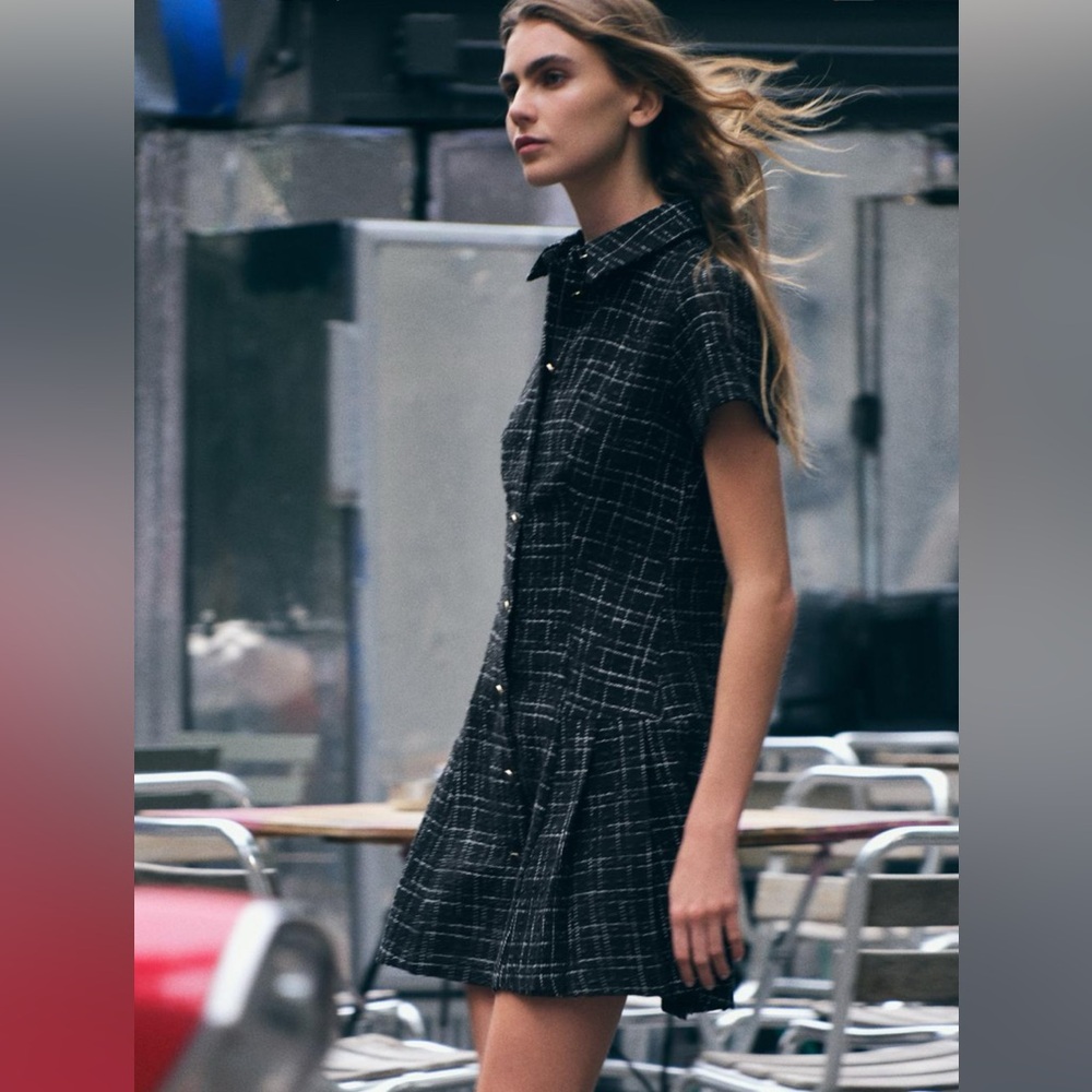 NWT Zara texured short dress M